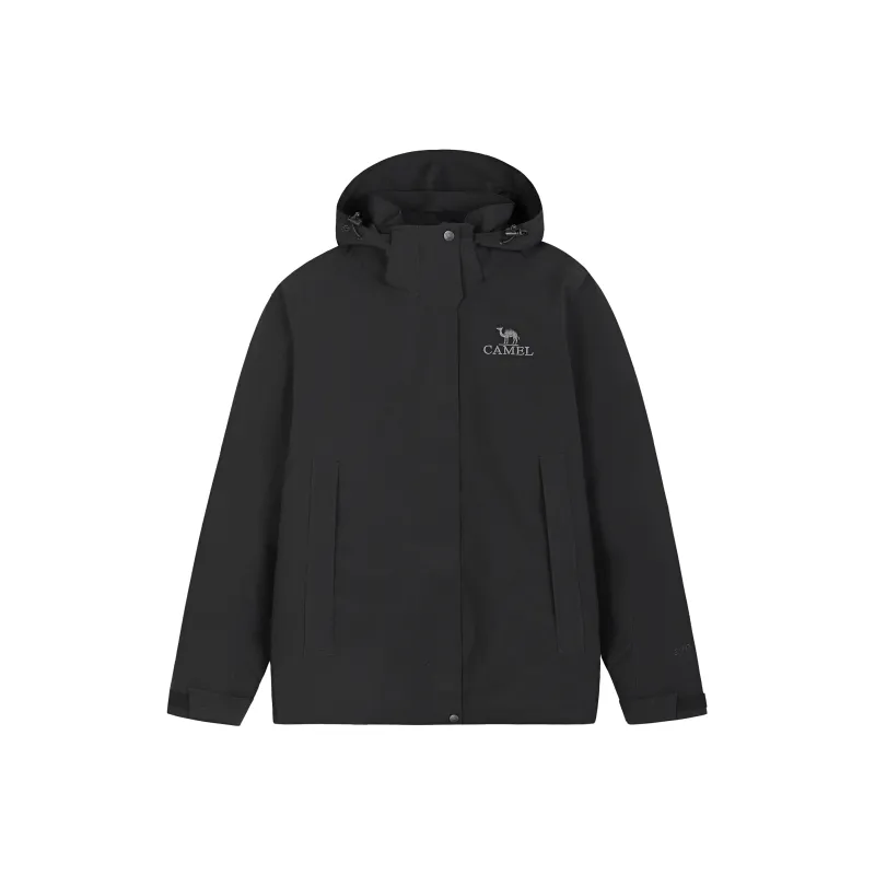 CAMEL Outdoor Detachable Windproof Hooded Heavy Rain Proof Waterproof Goose Down Windbreaker Jacket Women's-0