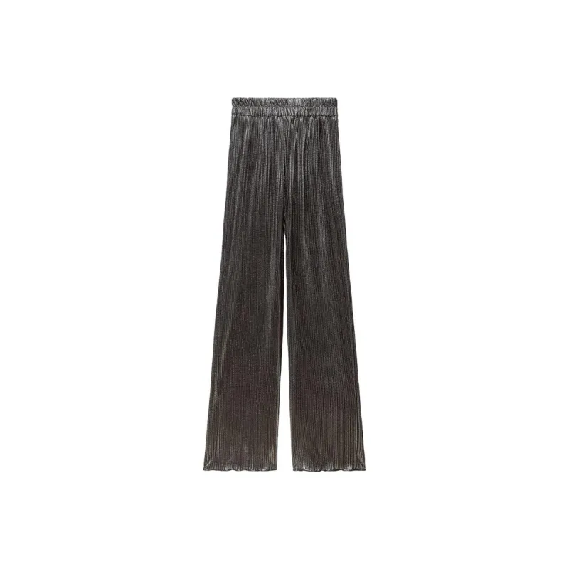 ZARA Casual Pants Women's Silver-0
