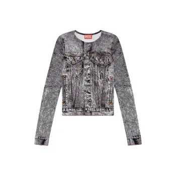 DIESEL SS24 Denim Jacket Women's Gray