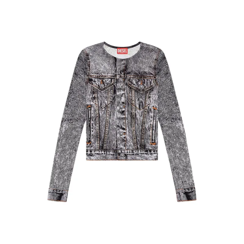 DIESEL SS24 Denim Jacket Women's Gray-0