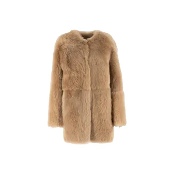 Fabiana Filippi Long Sleeved Crewneck Fur Coat