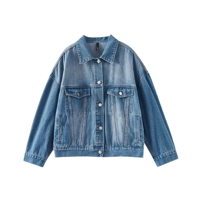 OUNIXUE Denim Jacket Women's Blue-0