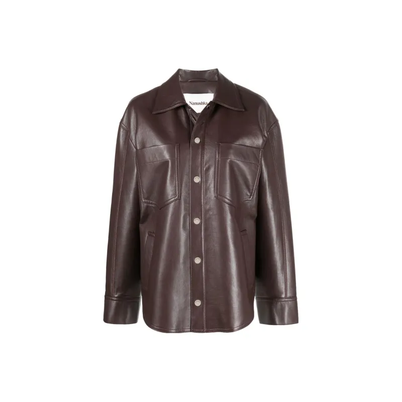 NANUSHKA Leather Jackets Women's Brown-0