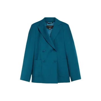 WEEKEND MaxMara Nervoso Collection Tailored Woollen Cloth Blazer Business Suit Women's Blue