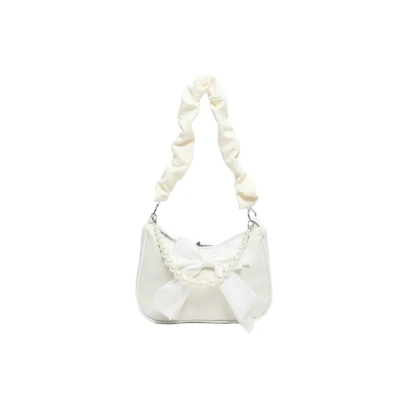 LOUIS ROYALN PU Underarm Shoulder Bag Women's White/Black/Pink-6