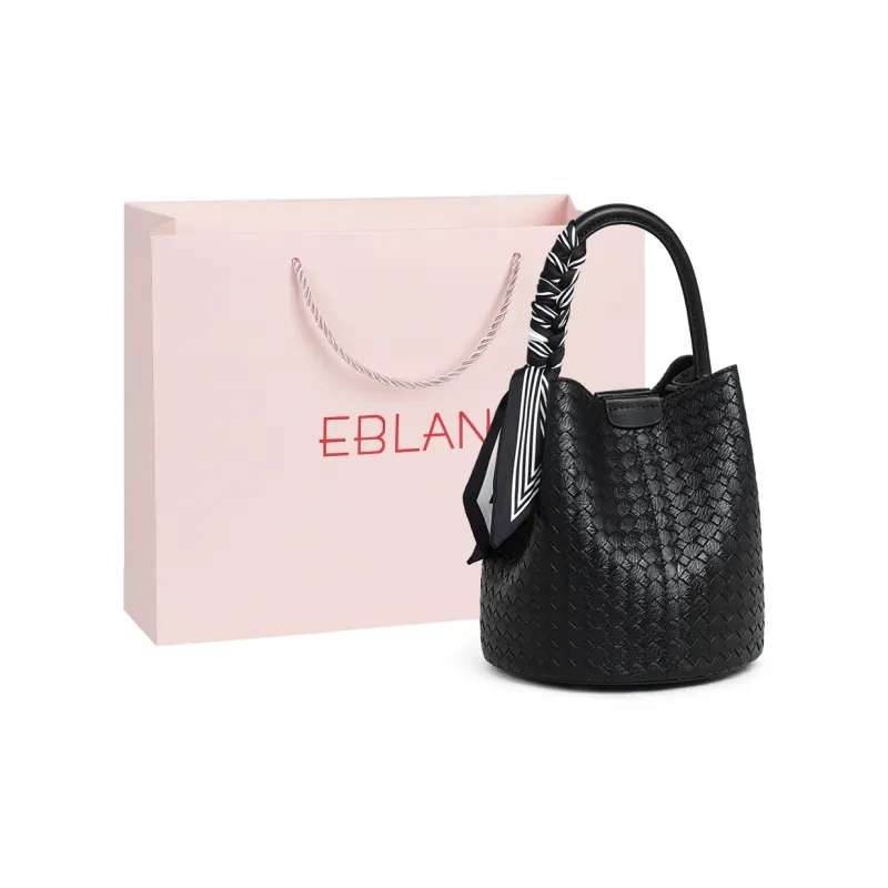 EBLAN Cow Leather Handbag, Shoulder Bag, Crossbody Bag, Bucket Bag Regular Women's Black-0