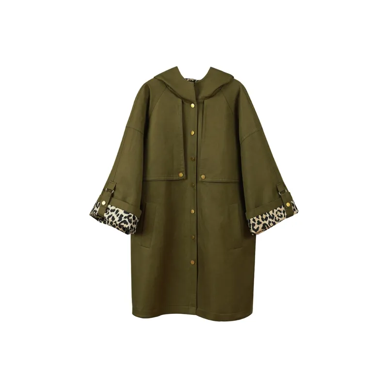 NancyCavally Trench Coats Women's Army Green-0