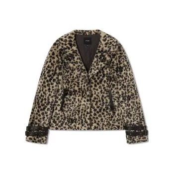 I'M ONE Cropped Coats Women's Leopard Print