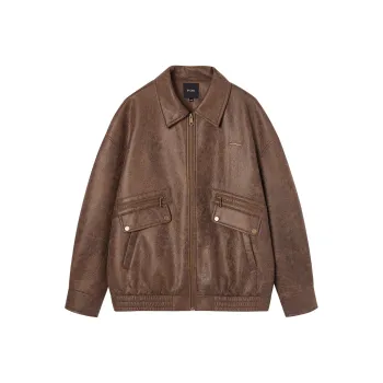 I'M ONE Leather Jackets Women's Brown