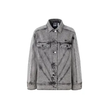 Adidas Originals Embellished Denim Jacket Denim Jacket Women's Acid Green Gray
