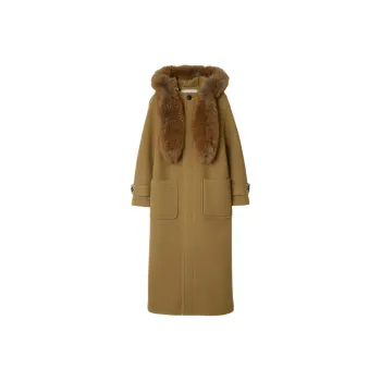 Burberry Faux-Fur Trim Long Sleeved Duffle Coat