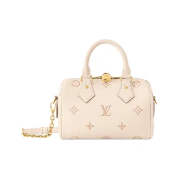 LOUIS VUITTON Speedy Embossed Grain Cow Leather Shoulder Bag, Crossbody Bag, Handbag Women's Beige