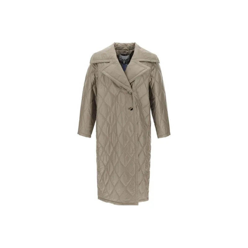 GANNI Oversize Quilted Coat-0