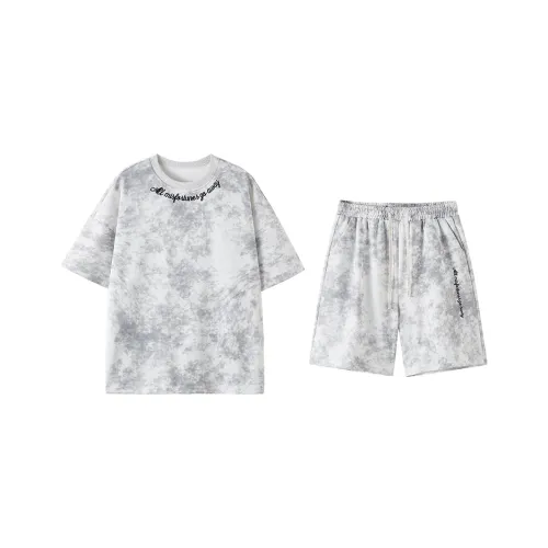 DJ.SPIRIT Casual Sportswear Unisex Tie Dye White