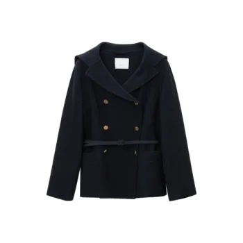 OVV Coats Women's Navy Blue Solid Color B5