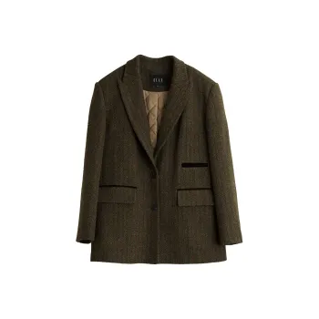 ELLE Coats Women's Coffee Plaid
