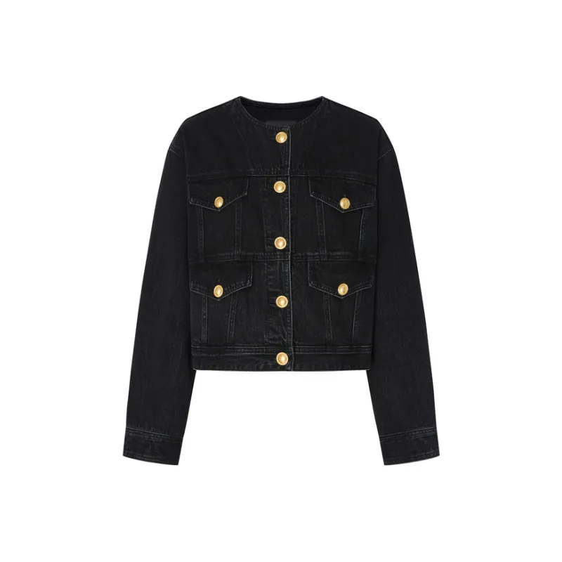 MO&CO Denim Jackets Women's Denim Black-0
