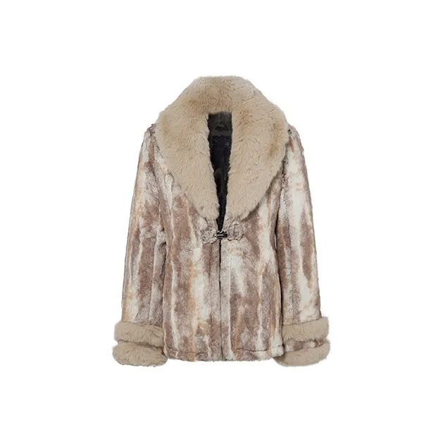 JYOSEI Velvet feel Coat Women's Light Brown-0