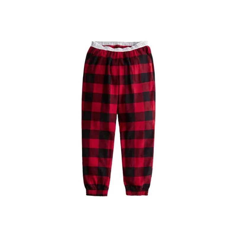 Hollister Casual Pants Women's Red Plaid-0