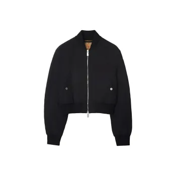 Burberry Quilted Cropped Bomber Jacket 'Black'