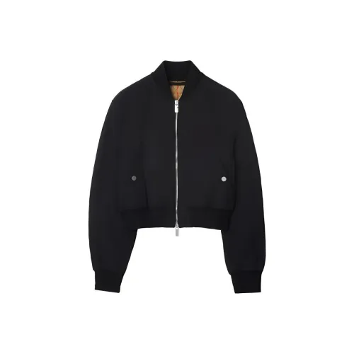 Burberry Quilted Cropped Bomber Jacket 'Black'