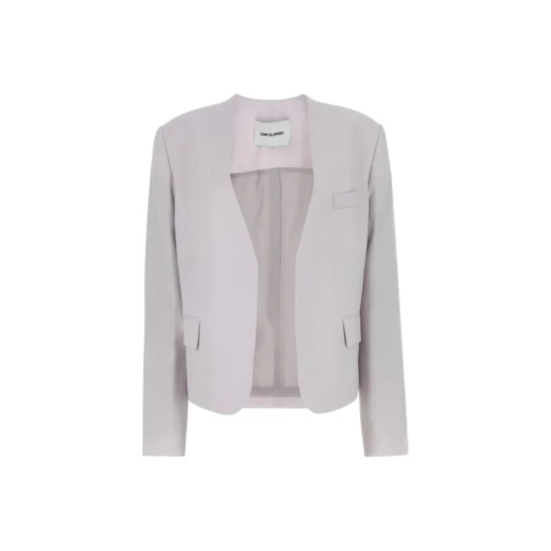 LOW CLASSIC Single Breasted Collarless Tailored Blazer-0