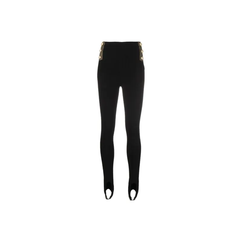 BALMAIN Button embellished Stirrup Leggings-0