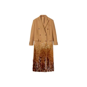 GUCCI Double-Breasted Sequin Embellished Coat