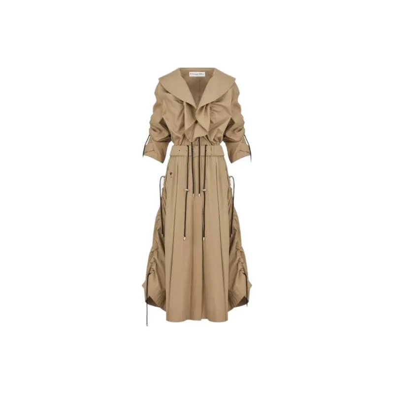 DIOR Trench Coats Women's Khaki-0