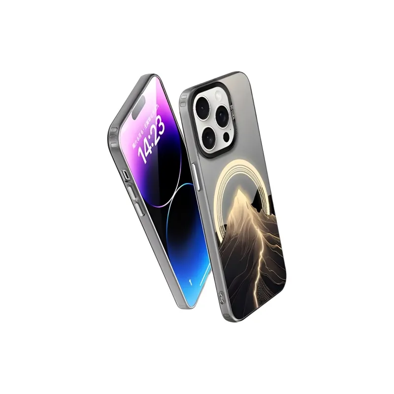 Wei Xin Acrylic Material Gold Peaks Phone Cases Compatible With IPhone 16/15 Pro Max/Apple 13/14 Pro/Max-1