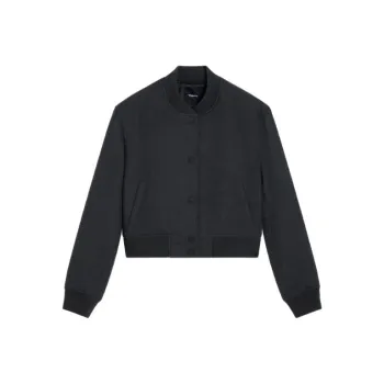 THEORY Baseball Jacket Women's Medium Gray
