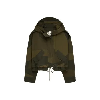 ZARA Cropped Coats Women's Dark Khaki