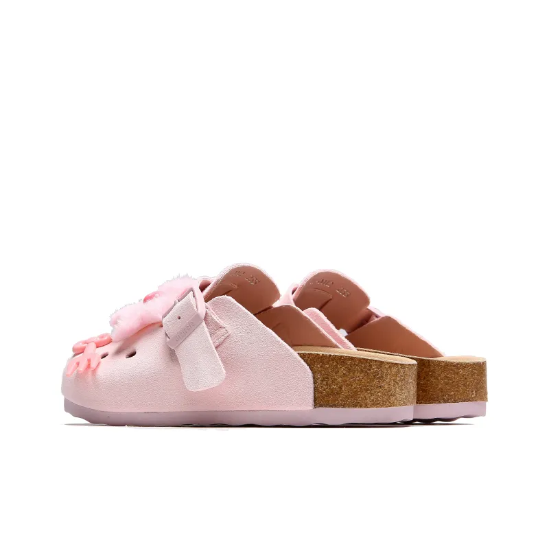 OICIRCLE Rubber Sole Stitching Slip Resistant Closed Toe Slippers Women's Pink-2