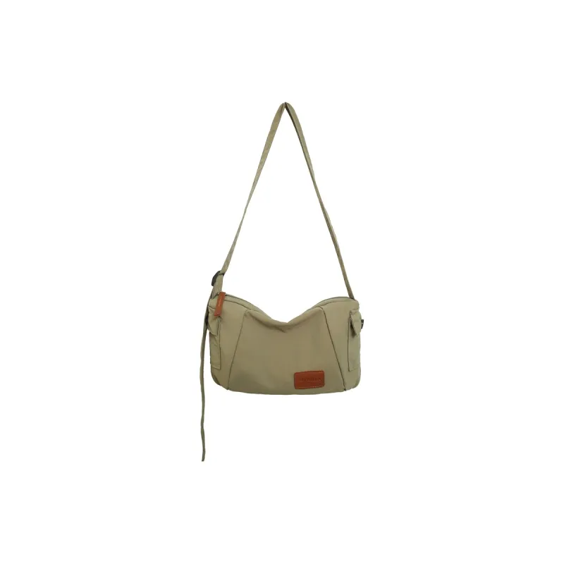 Single Warehouse Nylon Shoulder Bag Regular Unisex White/Green/Khaki/Black-11