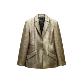 ZARA ZW Series Long Sleeved Business Suit Women's Gold
