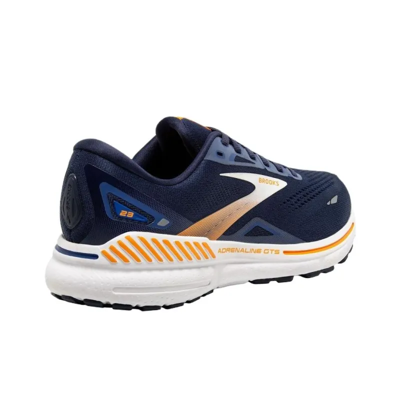 Brooks Adrenaline GTS 23 Cushioning, Breathable, Supportive Low Top Running Shoes Men's Blue Orange-4