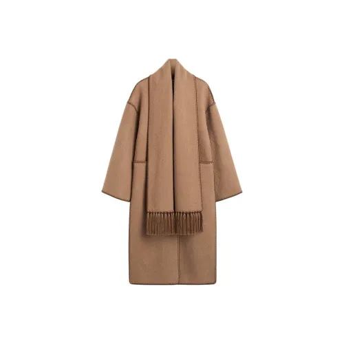 TOTEME Fringe Detailed Long Sleeved Scarf Coat