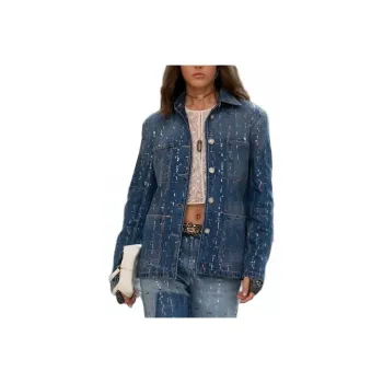 CHANEL 23 New Spring And Summer Arrivals Denim Jacket Women's Blue