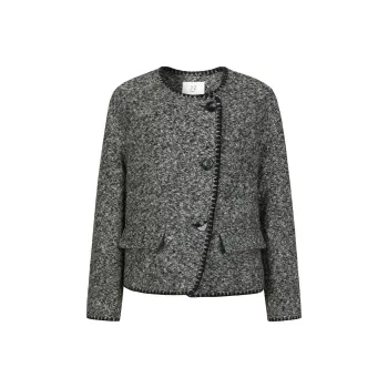 JZ. ANNAKRO Cropped Coat Women's Black Gray