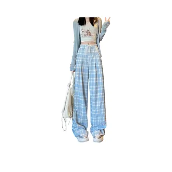 Oudifu Casual Pants Women's Blue
