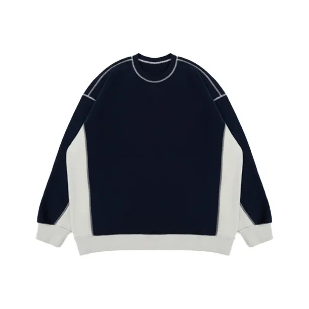 PAZZO Patchwork Color Block Raglan Sleeve Sweatshirt Unisex-6