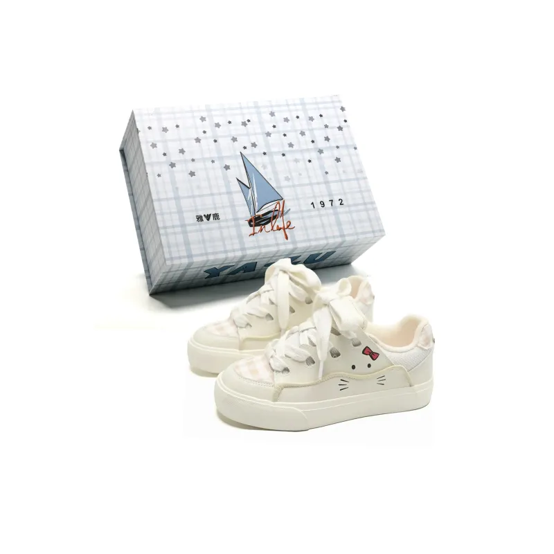 Yalu Canvas Shoes Women's Low Top White/Pink/Purple-12