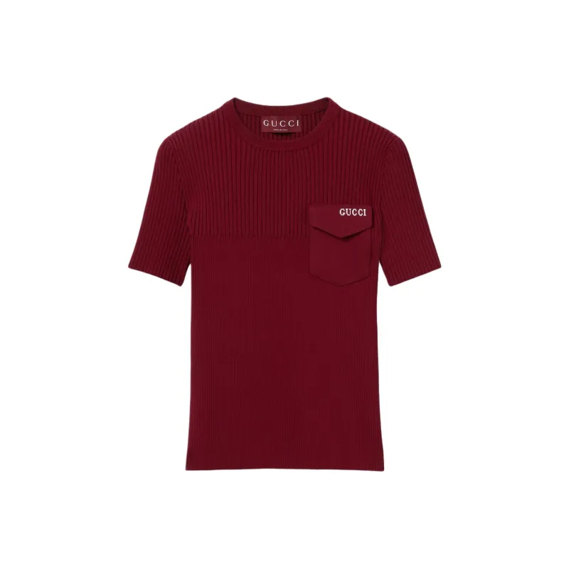 GUCCI SS25 Knitwear Women's Burgundy-0
