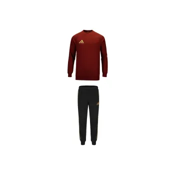 Adidas Casual Sportswear Unisex Set Red Gold Top+Black Pants