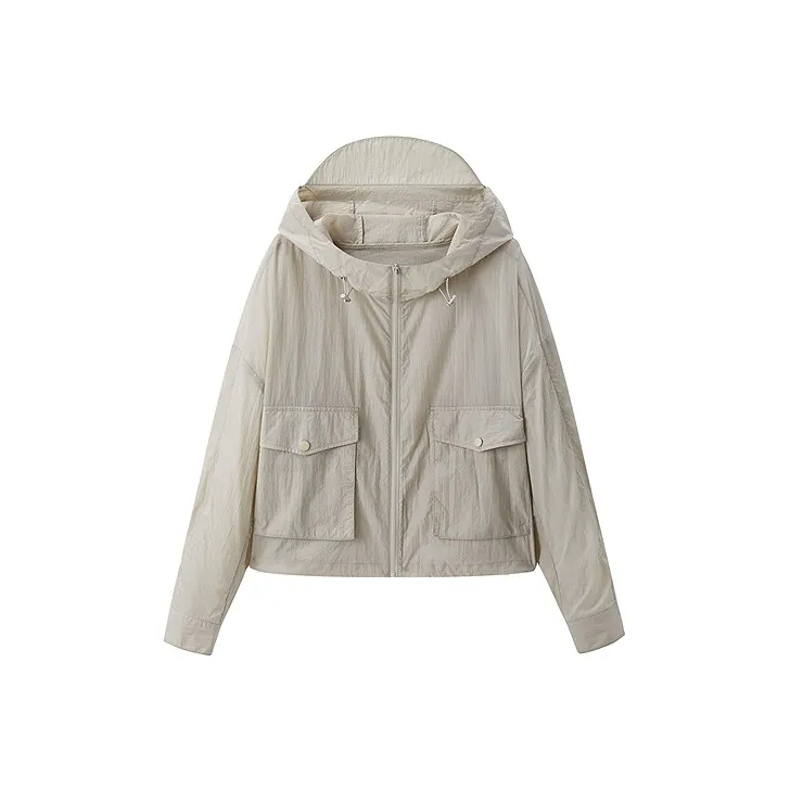 LEDIN Cropped Coat Women's Khaki-0