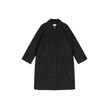 GANNI Mid Length Quilted Coat