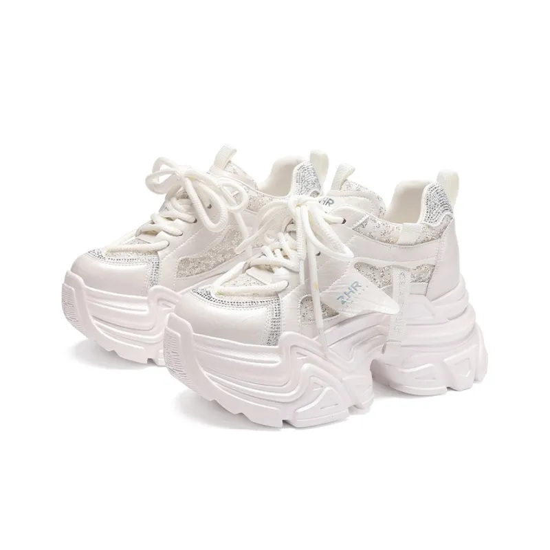 ZHR Baby's Breath Cushioning Abrasion Resistant Coverage Lightweight Low Top Chunky Sneakers Women's-1