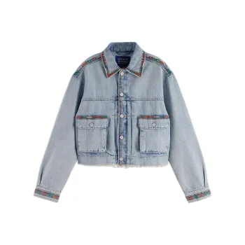 Scotch&Soda SS24 Denim Jacket Women's Sea Star Blue