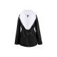 Black Suit Parka+White Rex Rabbit Fur