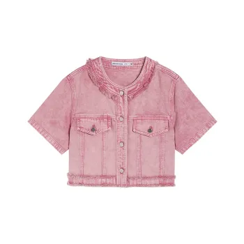 AMAZING SONG Denim Jacket Women's Rose Pink